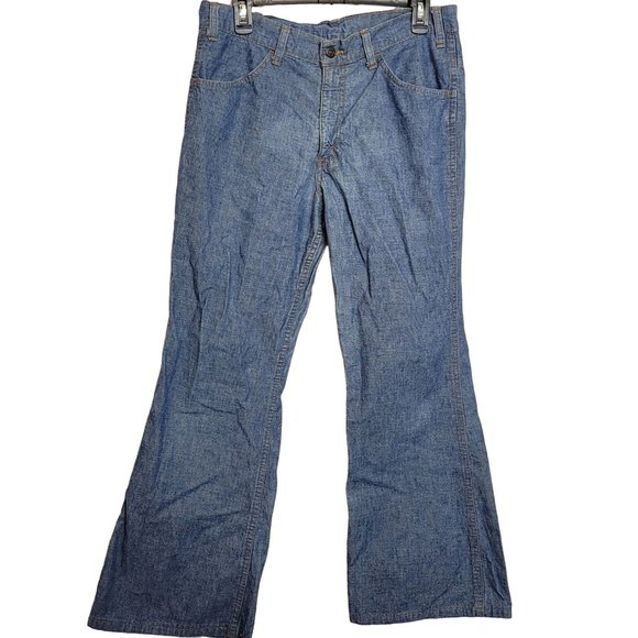 Levis Orange Tab Bell Bottoms 696 Light Weight 1975 Talon Zipper 12 Button